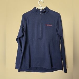 Hatch Deep Blue Half Zip Sweatshirt US Large